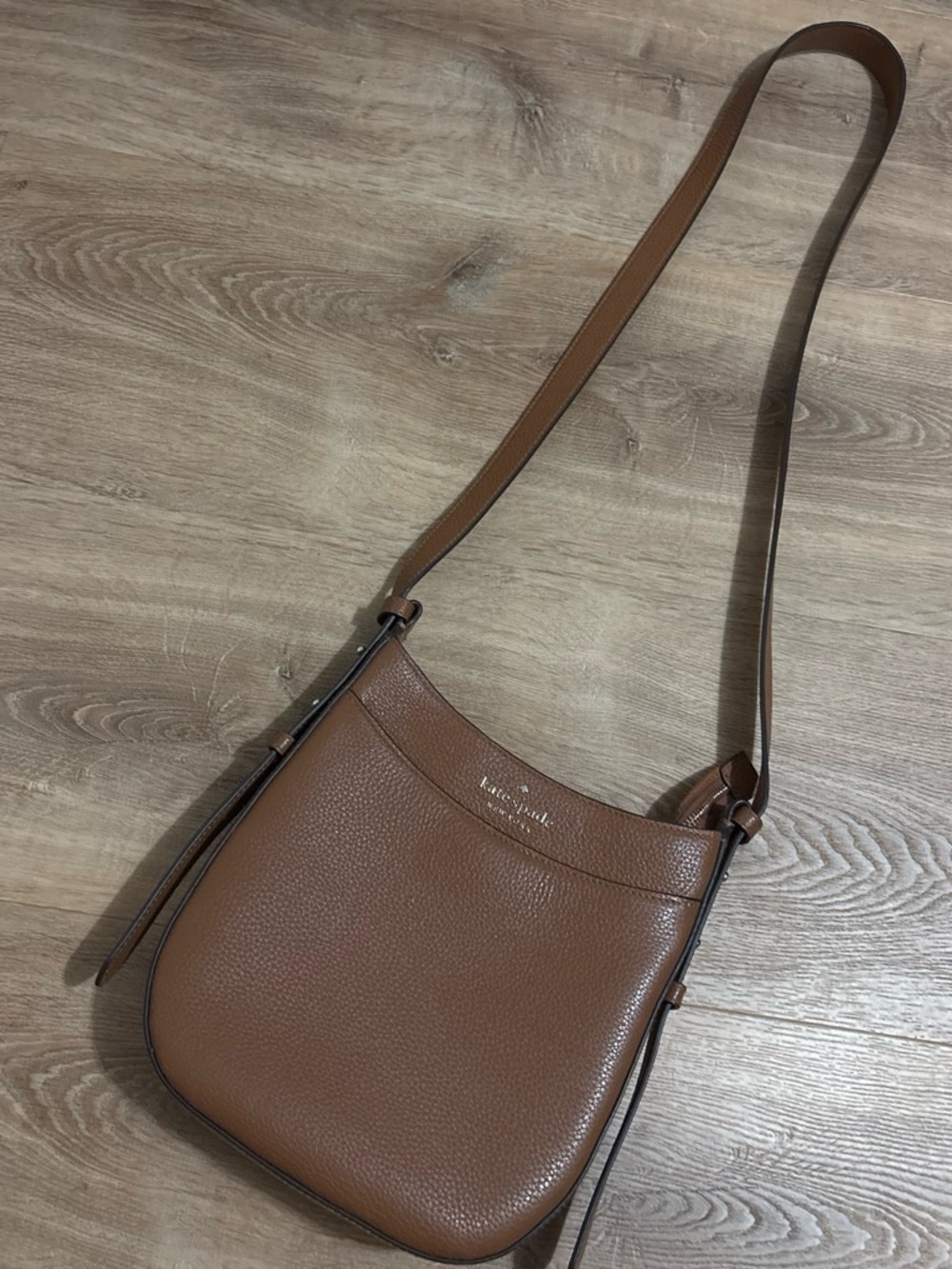 Kate Spade Leila North South Top Zip Crossbody bag in warm gingerbread